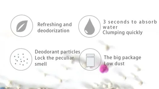 Produto de limpeza para animais de estimação com aroma de areia bentonita para banheiro de gato