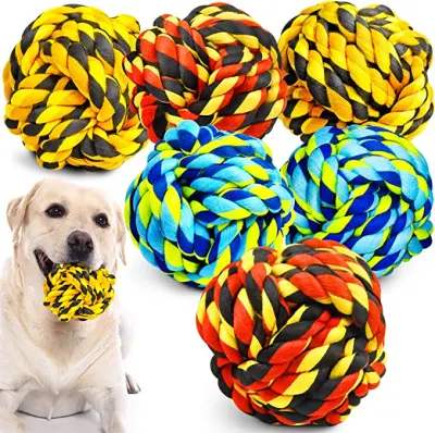 Dentes agressivos para cães, limpeza de tamanho diferente, corda de algodão, bola de treinamento, brinquedo para cães