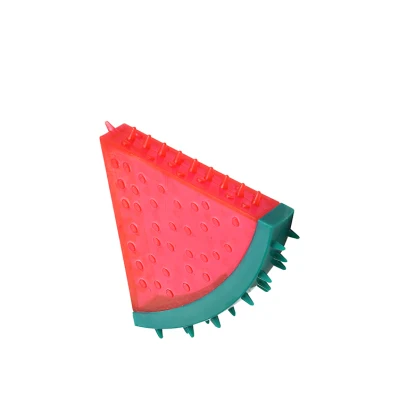 Brinquedo de bola para mastigar cachorro de estimação em forma de melancia em PVC para limpeza de dentes